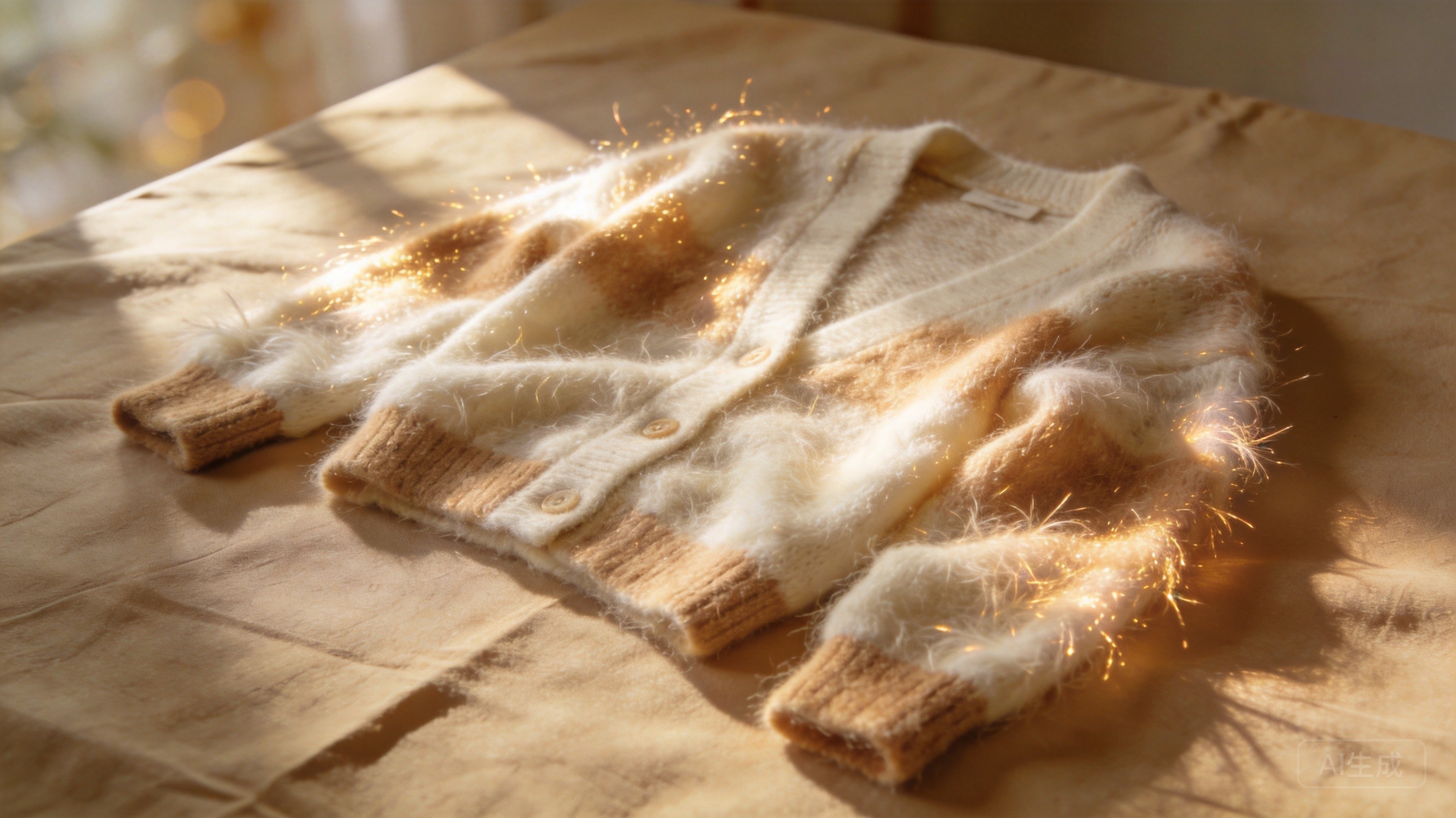 Mohair blend cardigan with characteristic halo effect