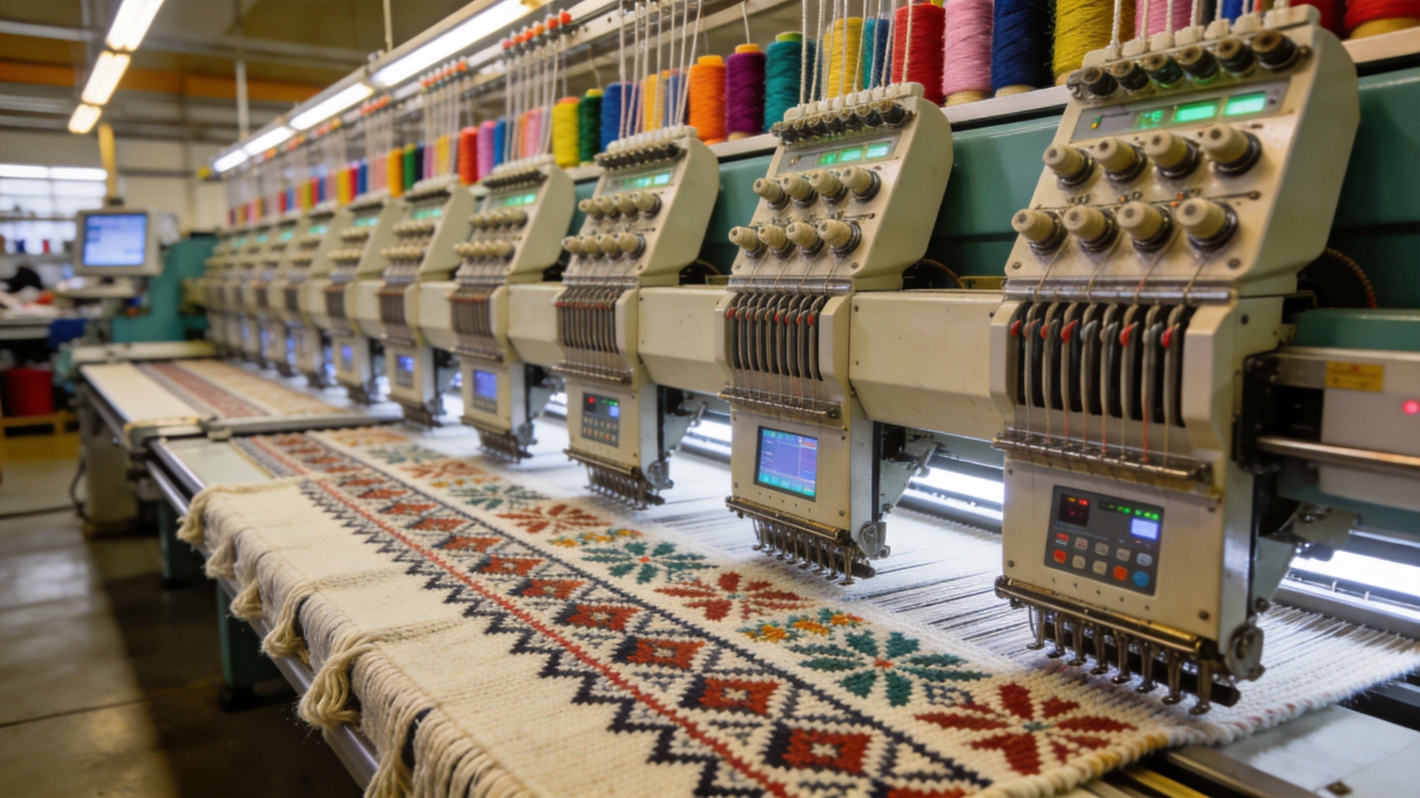 Fair Isle knitwear production factory floor