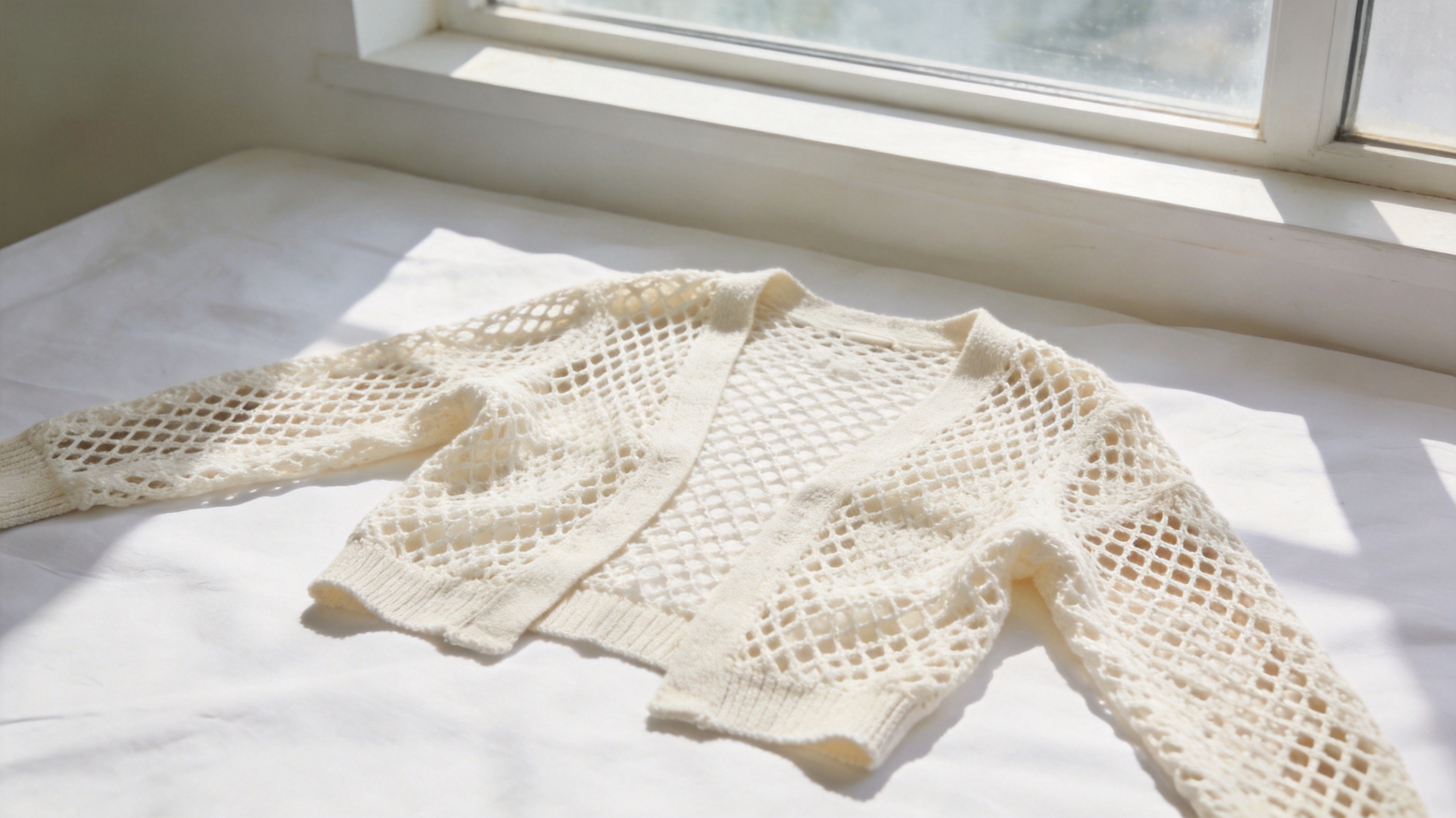 Sheer mesh knit cardigan openwork crochet FW2026 B2B wholesale