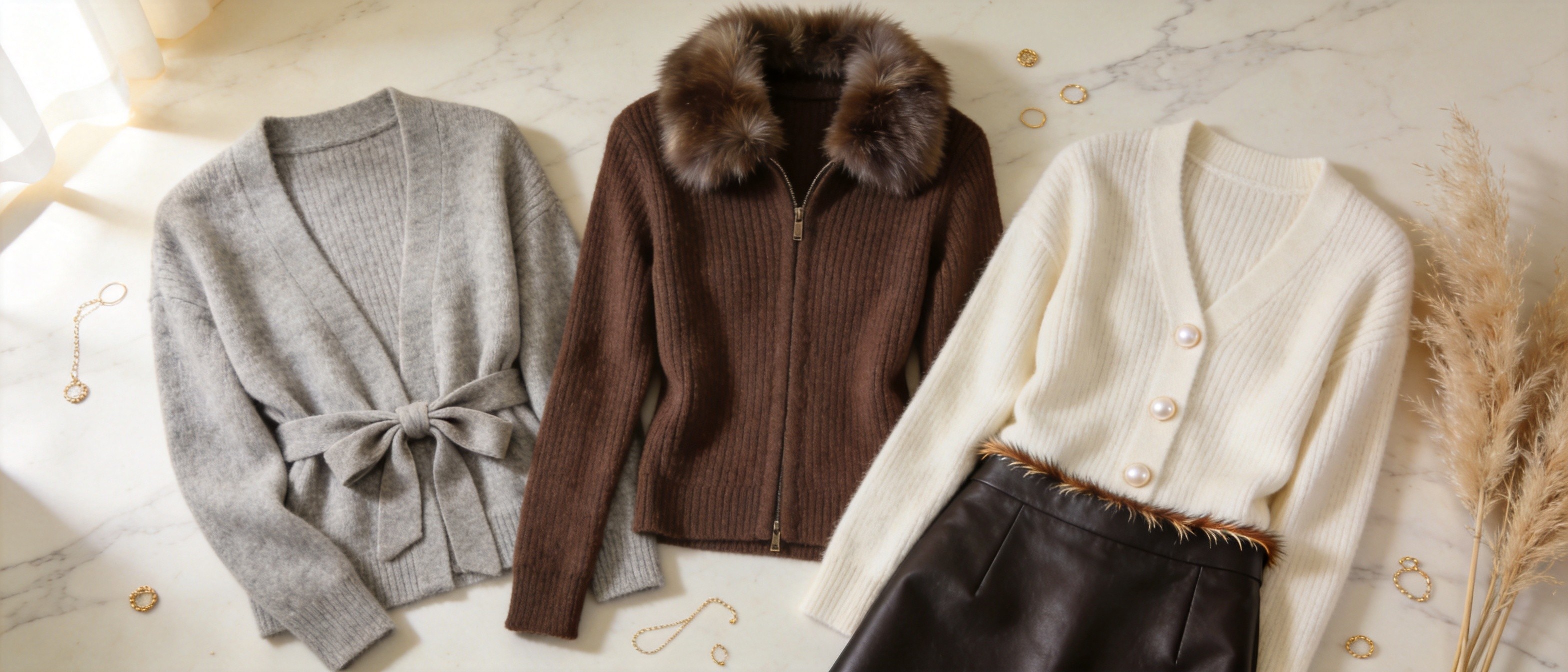 Elevated cardigan structured ladylike knitwear pussybow faux fur AW2026 B2B sourcing guide
